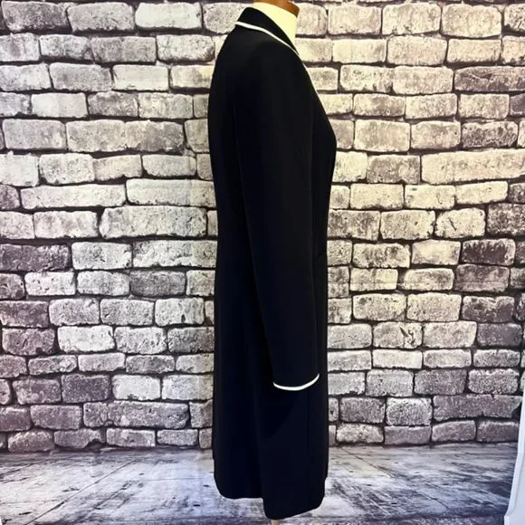 Ann Taylor Navy & White Long Sleeve Fully Lined Jacket Size 4 - Picture 8 of 9